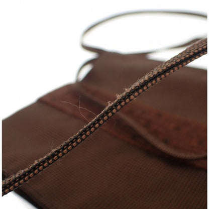 Hermes Her Line Pochette Shoulder Bag Canvas Brown Ladies Men's [AB Rank]