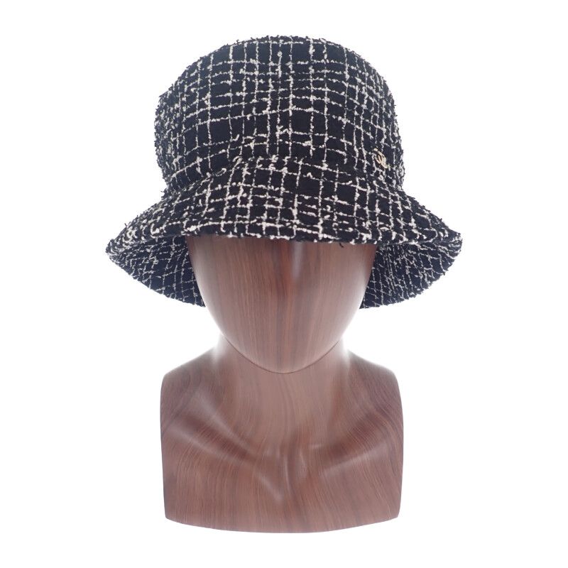 Chanel Tweed Bucket Hat Cotton Polyamide Black L Women's [ranked A