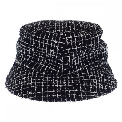 Chanel Tweed Bucket Hat Cotton Polyamide Black L Women's [ranked A