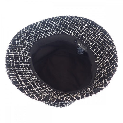 Chanel Tweed Bucket Hat Cotton Polyamide Black L Women's [ranked A