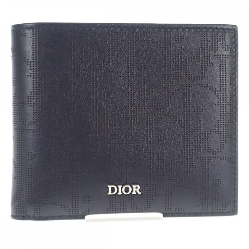 Dior Wallet With Coin Case 2esbc027vpd_h03e Bifold Wallet Calf Black Men's [SA