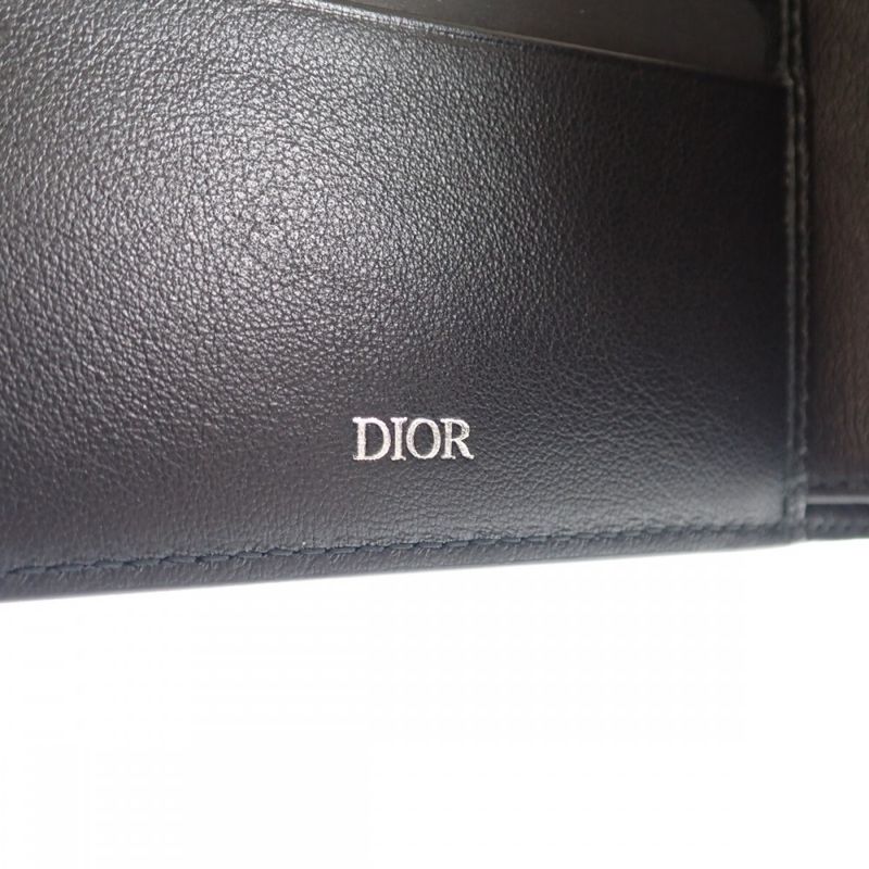 Dior Wallet With Coin Case 2esbc027vpd_h03e Bifold Wallet Calf Black Men's [SA