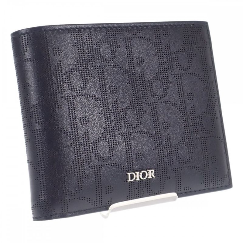 Dior Wallet With Coin Case 2esbc027vpd_h03e Bifold Wallet Calf Black Men's [SA