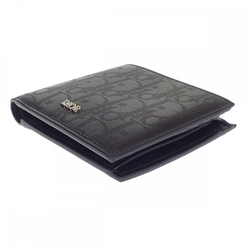 Dior Wallet With Coin Case 2esbc027vpd_h03e Bifold Wallet Calf Black Men's [SA
