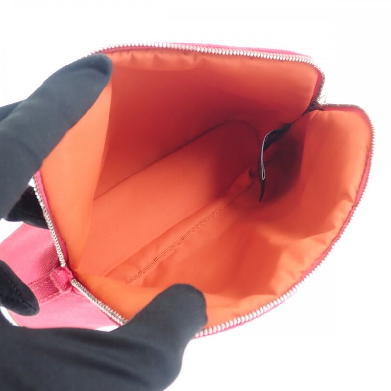 Hermes Bolide Mini 20 Pouch Canvas Leather Pink Ladies [AB Rank