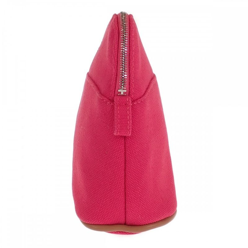 Hermes Bolide Mini 20 Pouch Canvas Leather Pink Ladies [AB Rank