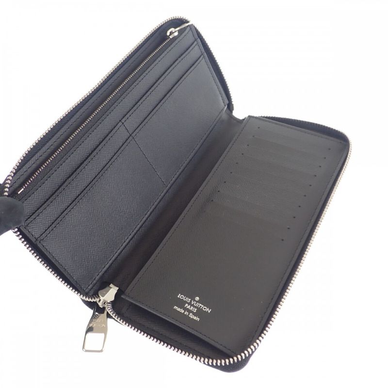Louis Vuitton Zippy Wallet Vertical N63095 Damier Graphite Long Wallet Black