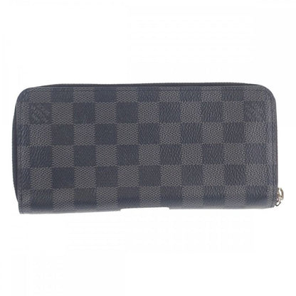 Louis Vuitton Zippy Wallet Vertical N63095 Damier Graphite Long Wallet Black