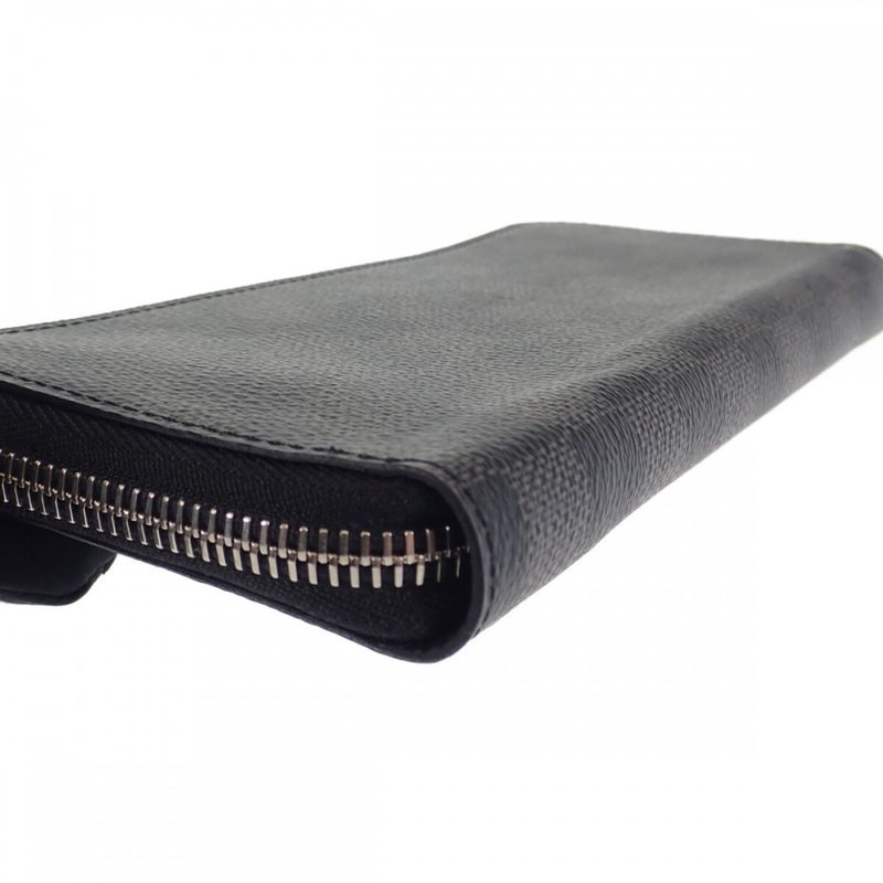 Louis Vuitton Zippy Wallet Vertical N63095 Damier Graphite Long Wallet Black