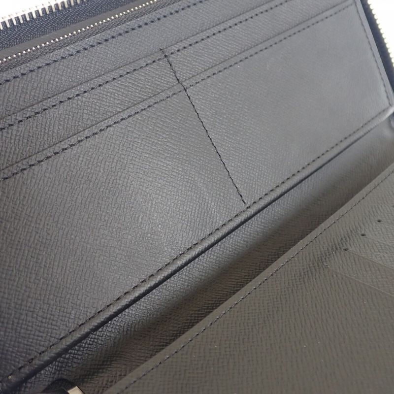 Louis Vuitton Zippy Wallet Vertical N63095 Damier Graphite Long Wallet Black