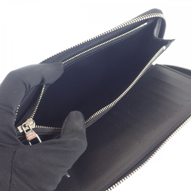 Louis Vuitton Zippy Wallet Vertical N63095 Damier Graphite Long Wallet Black