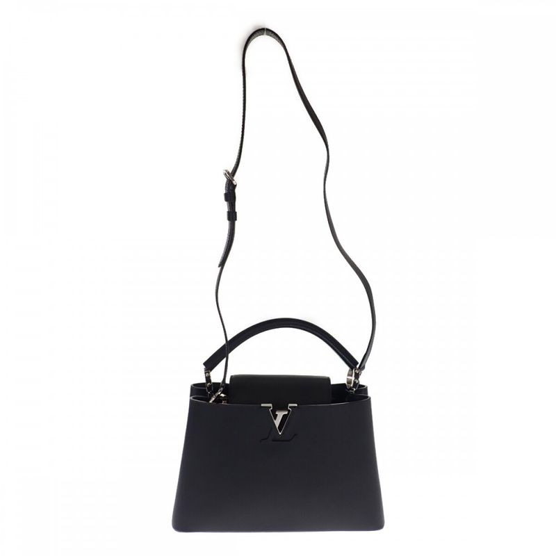 Louis Vuitton Capucines PM M42242 2WAY Bag Handbag Taurillon Leather Noir Black