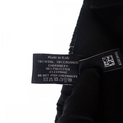 Chanel Coco Mark Scarf Wool Cashmere Black Ladies [A Rank