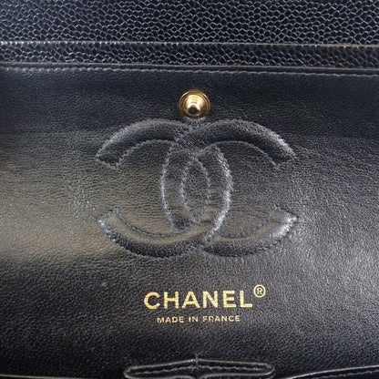 Chanel Classic Small Shoulder Bag Caviar Skin Black Gold Hardware Women's