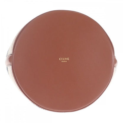 Celine Teen Bucket 16 197572erf.01wb Shoulder Bag Canvas Leather White Women's