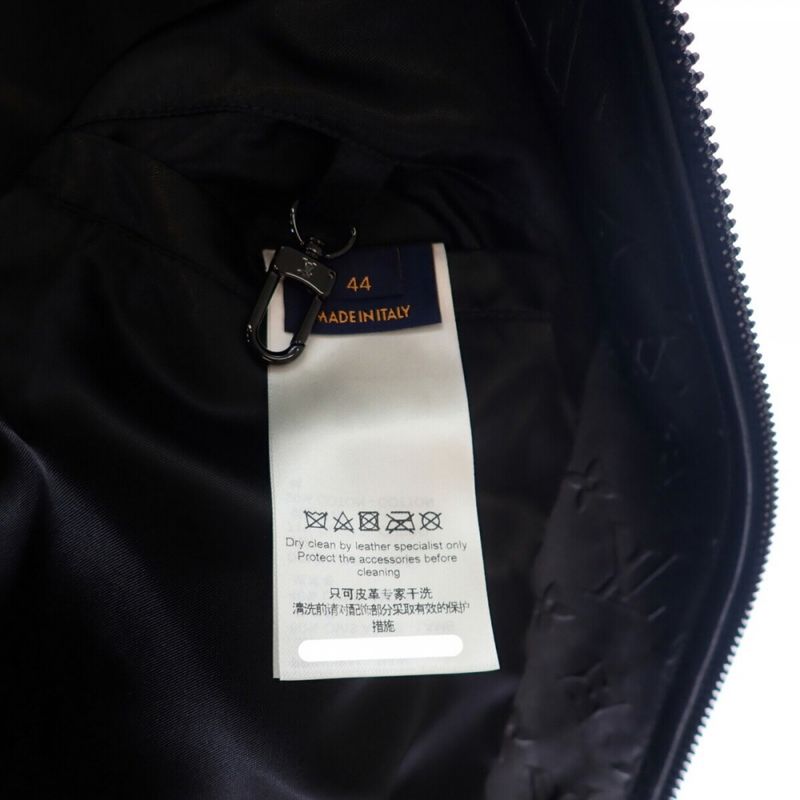 Louis Vuitton Embossed Jacket 1a9gos Monogram Blouson Lambskin Wool Noir Black