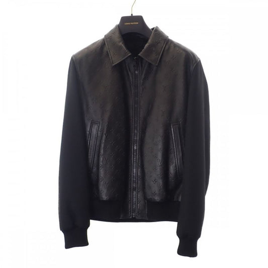 Louis Vuitton Embossed Jacket 1a9gos Monogram Blouson Lambskin Wool Noir Black