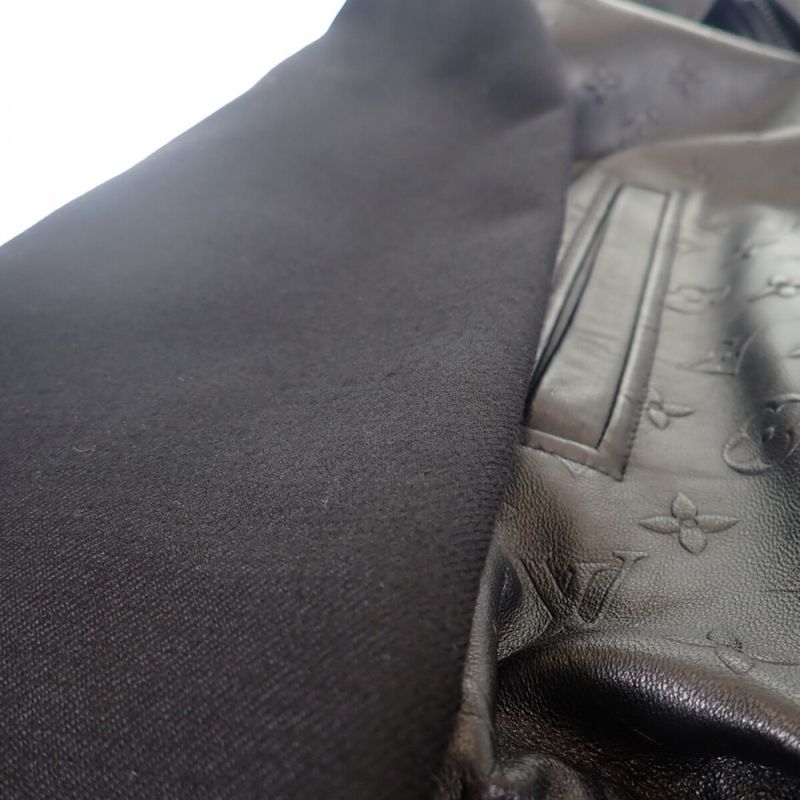 Louis Vuitton Embossed Jacket 1a9gos Monogram Blouson Lambskin Wool Noir Black