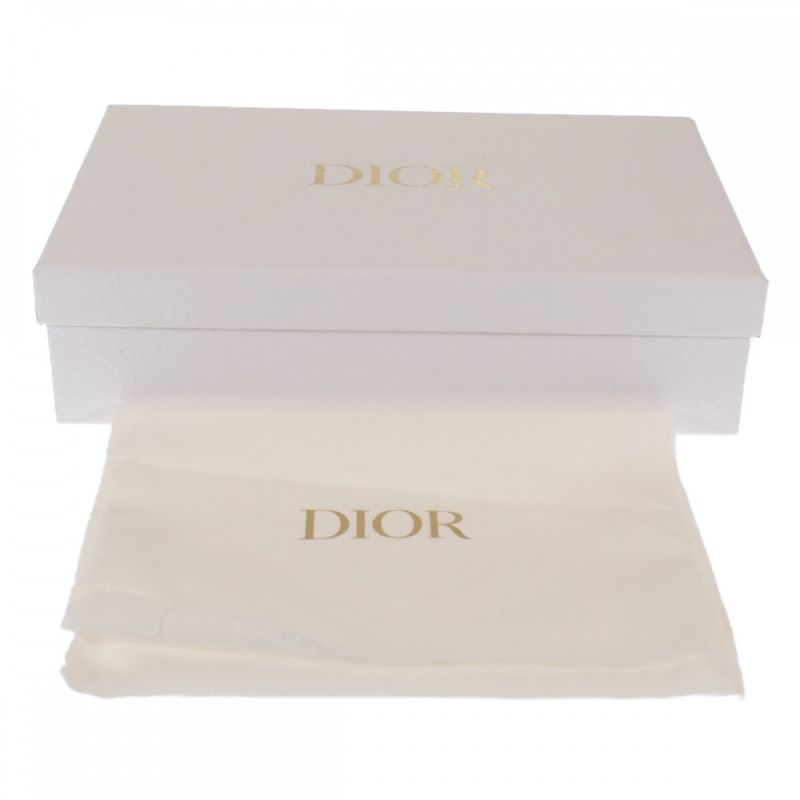 Christian DIOR Key Case Lady Dior Coin Case Lambskin Sage Green Gold Hardware