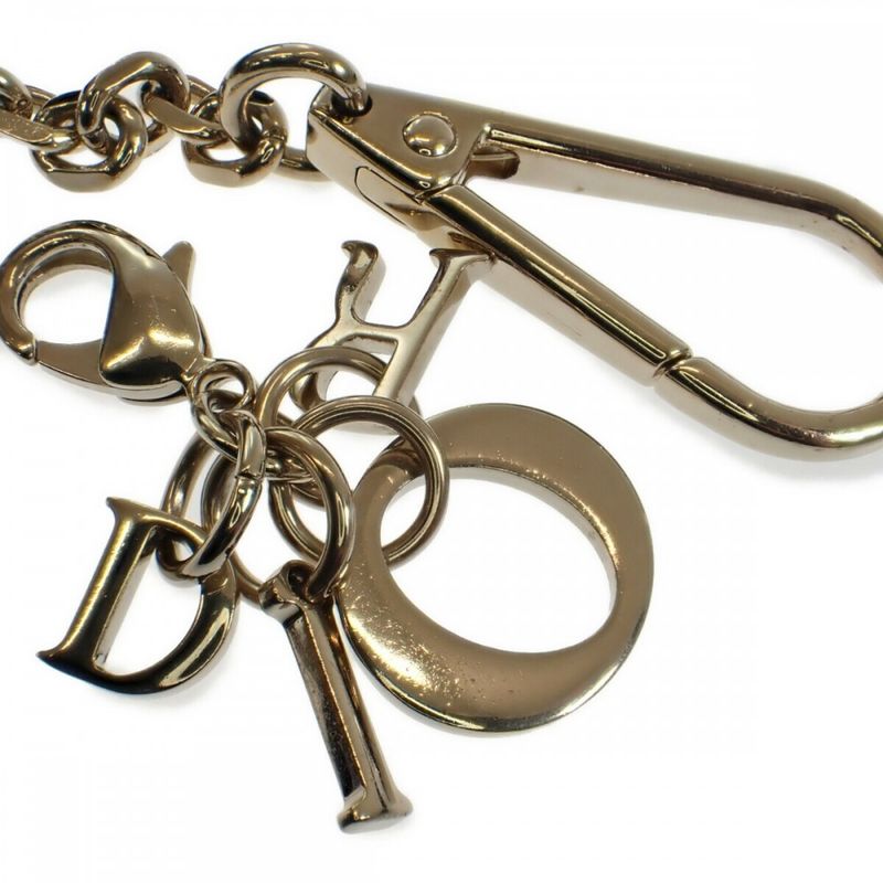 Christian DIOR Key Case Lady Dior Coin Case Lambskin Sage Green Gold Hardware