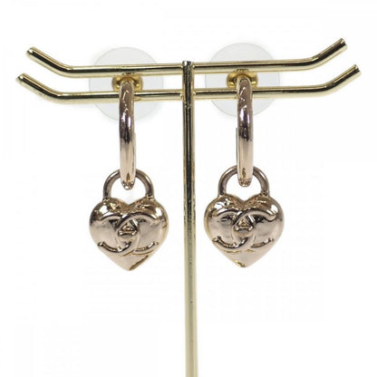 Chanel Coco Mark Heart Hoop Ab9094 Earrings Metal Gold Ladies [AB Rank]