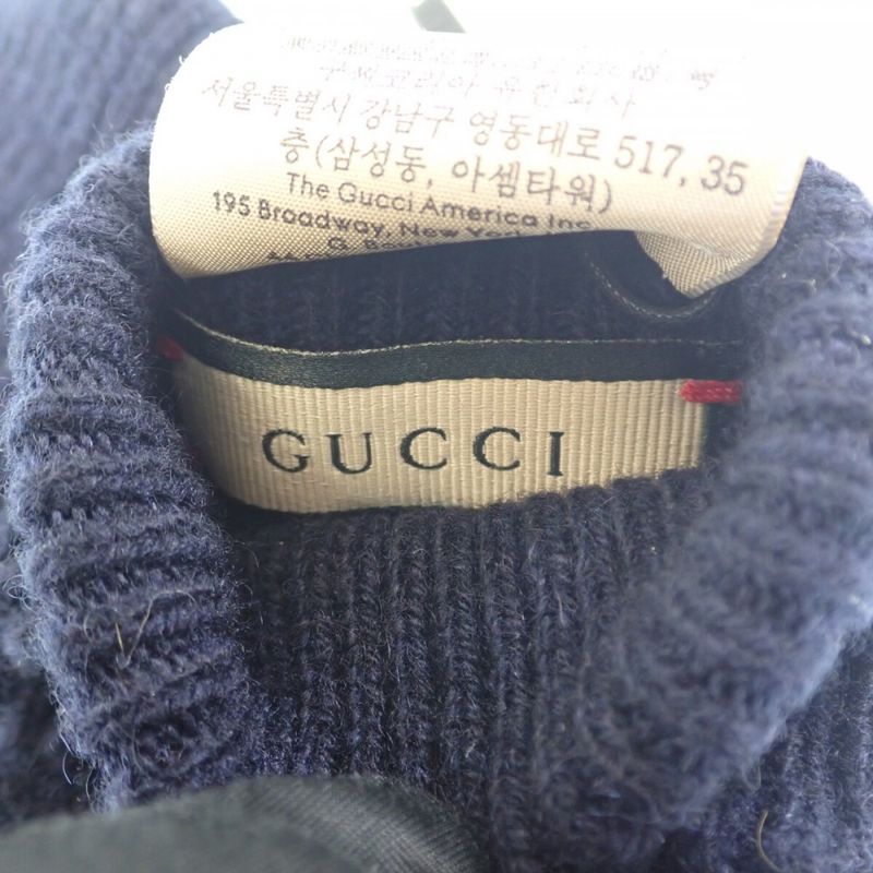 Gucci GG Logo Gloves S 676116_4gacx_4179 Gloves Cashmere Wool Navy Ladies [S