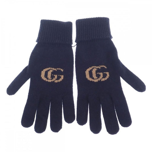Gucci GG Logo Gloves S 676116_4gacx_4179 Gloves Cashmere Wool Navy Ladies [S