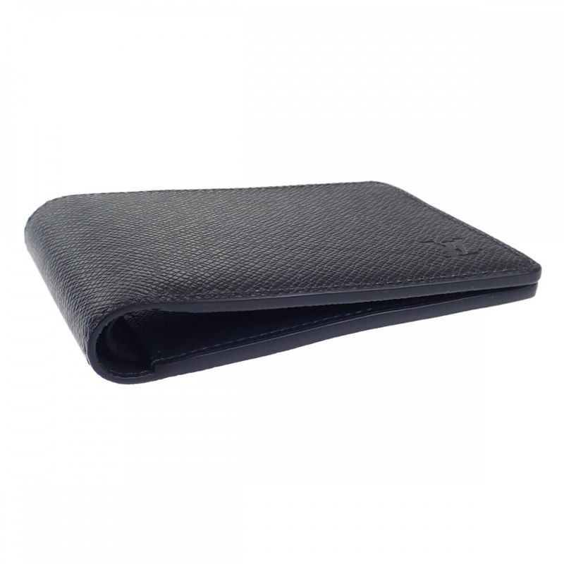 Louis Vuitton Portefeuille M30530 Bifold Wallet Taiga Blue Marlene Men's [grade