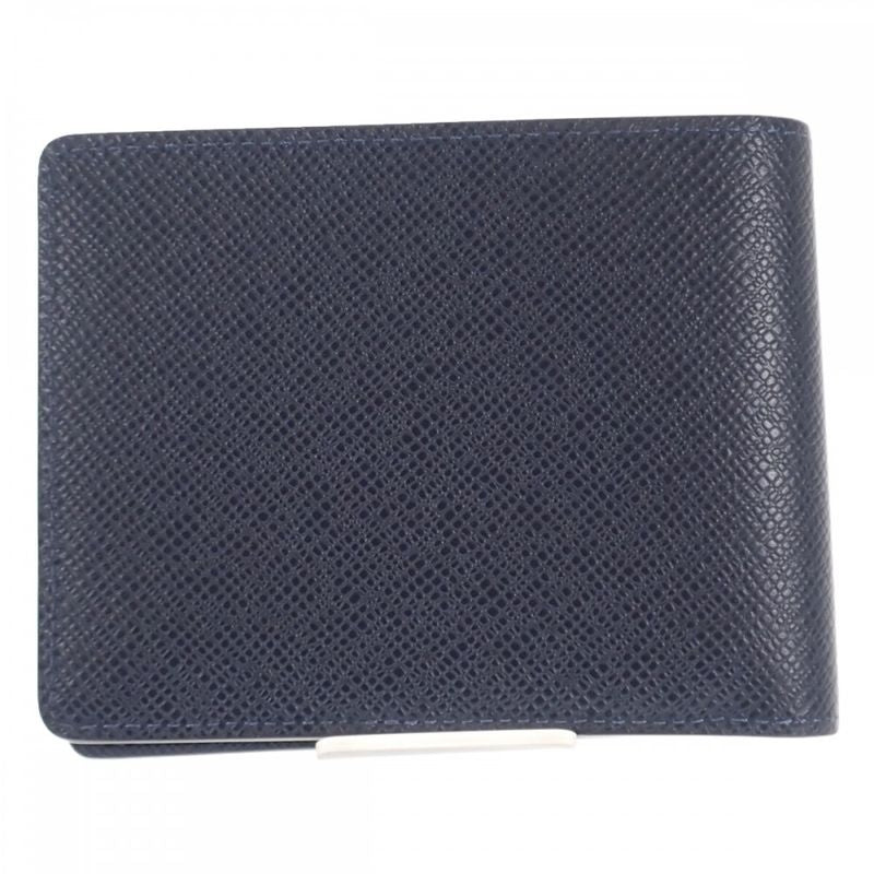 Louis Vuitton Portefeuille M30530 Bifold Wallet Taiga Blue Marlene Men's [grade