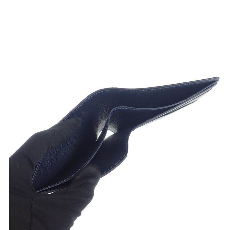 Louis Vuitton Portefeuille M30530 Bifold Wallet Taiga Blue Marlene Men's [grade