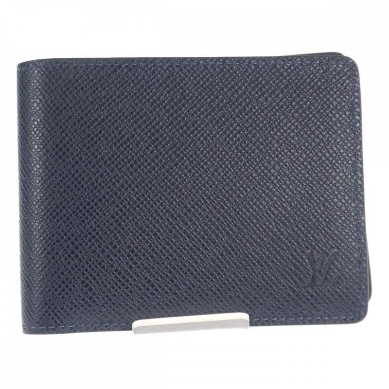 Louis Vuitton Portefeuille M30530 Bifold Wallet Taiga Blue Marlene Men's [grade