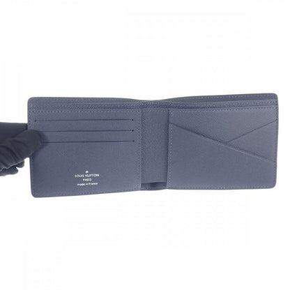 Louis Vuitton Portefeuille M30530 Bifold Wallet Taiga Blue Marlene Men's [grade