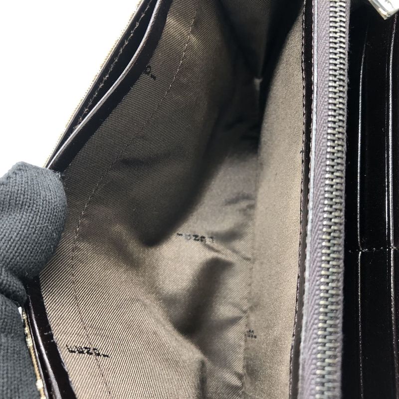 Fendi Zucchino Long Wallet Canvas Beige Brown Ladies Men Vintage Fashion USED