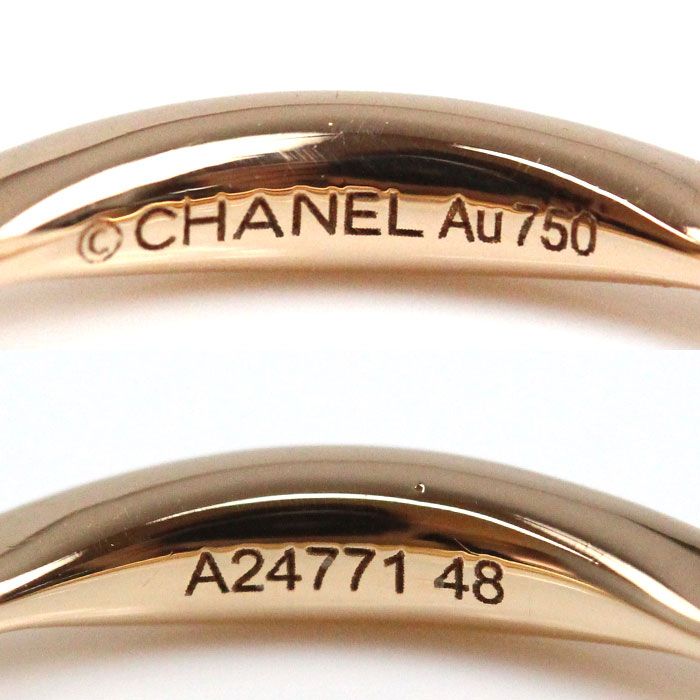 Chanel 18K Pink Gold Pink Gold Camellia Ring J10836 Diamond #8 48 2.4g Ladies