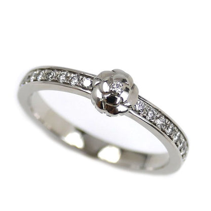 Chanel Pt950platinum Camellia Ring J11885 Diamond 9.5 Size 50 3.7g Ladies