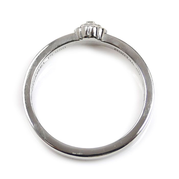 Chanel Pt950platinum Camellia Ring J11885 Diamond 9.5 Size 50 3.7g Ladies