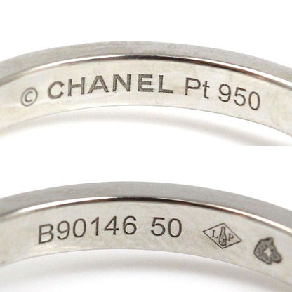 Chanel Pt950platinum Camellia Ring J11885 Diamond 9.5 Size 50 3.7g Ladies