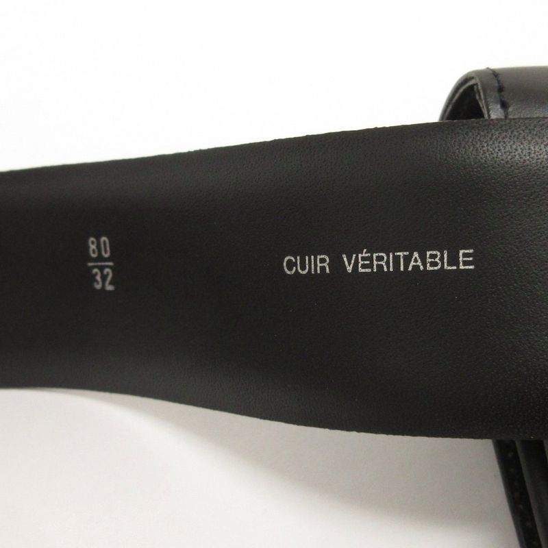 Chanel Leather Waist Bag Chain Pouch Black 80 32 AA