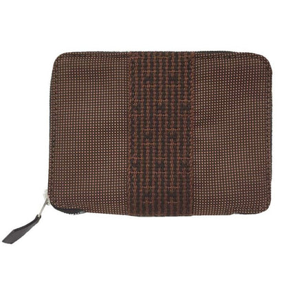 Hermes Her Line Purses PM Fold Wallet Nylon Canvas Brown Fold Wallet Aq11780