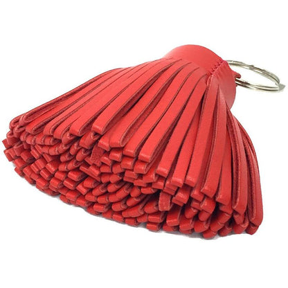 Hermes Carmen Key Holder Key Ring Fringe Charm Leather Red Aq11776