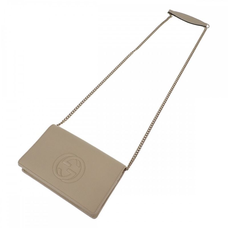 Gucci Soho Chain Wallet Outlet 598211_a7m0g Shoulder Bag Calf White Ladies [A