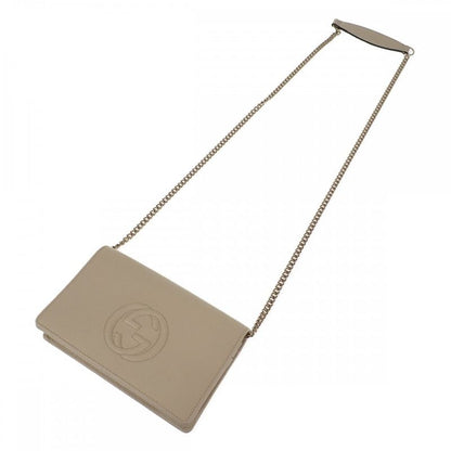 Gucci Soho Chain Wallet Outlet 598211_a7m0g Shoulder Bag Calf White Ladies [A