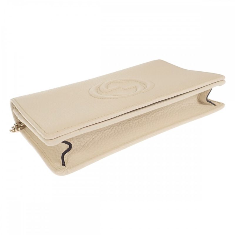 Gucci Soho Chain Wallet Outlet 598211_a7m0g Shoulder Bag Calf White Ladies [A