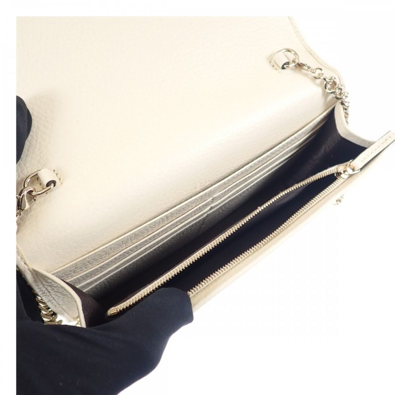 Gucci Soho Chain Wallet Outlet 598211_a7m0g Shoulder Bag Calf White Ladies [A