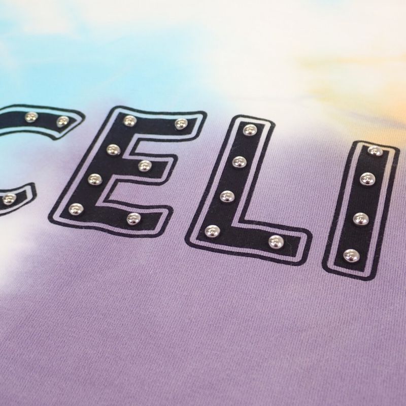 Celine Studded Logo Tie Dye XS 2x687957m.14ml Short Sleeve T-shirt Cotton