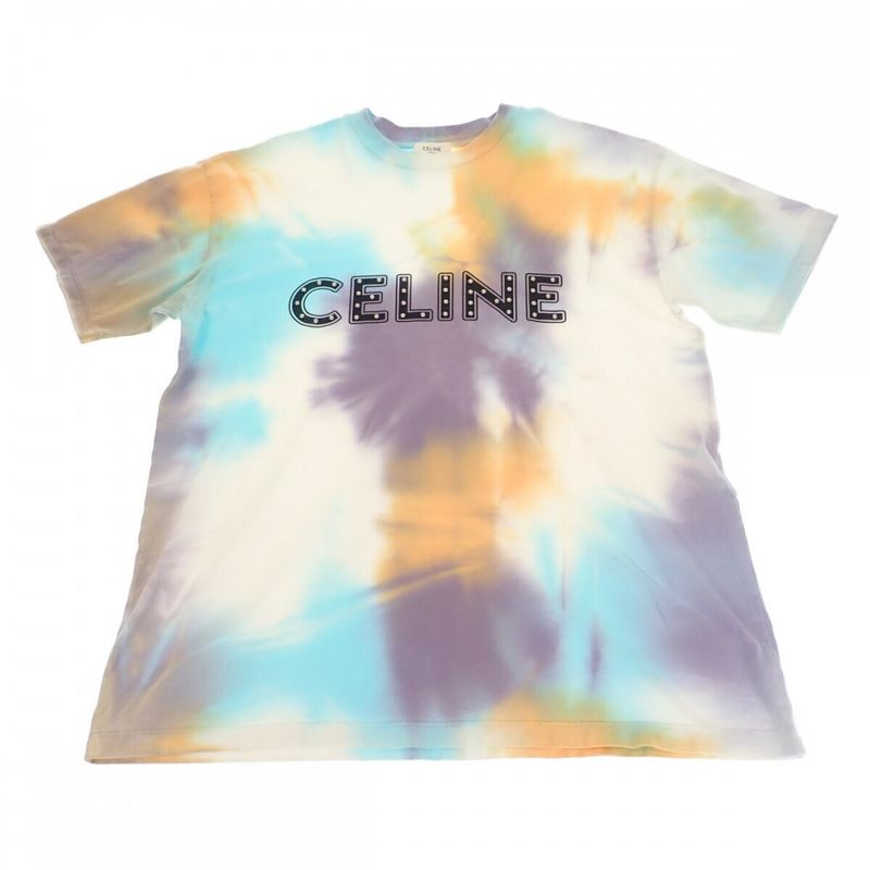 Celine Studded Logo Tie Dye XS 2x687957m.14ml Short Sleeve T-shirt Cotton