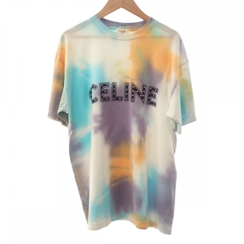 Celine Studded Logo Tie Dye XS 2x687957m.14ml Short Sleeve T-shirt Cotton