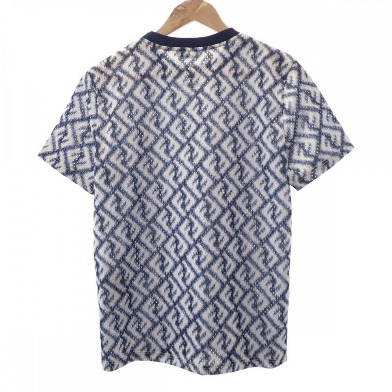Fendi Technical Mesh Faf682an66f1krn Short Sleeve T-shirt Polyester Blue Size S