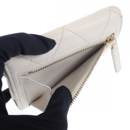 Chanel 19 Flap Wallet Ap2809 Trifold Wallet Lambskin White Gold Hardware Ladies