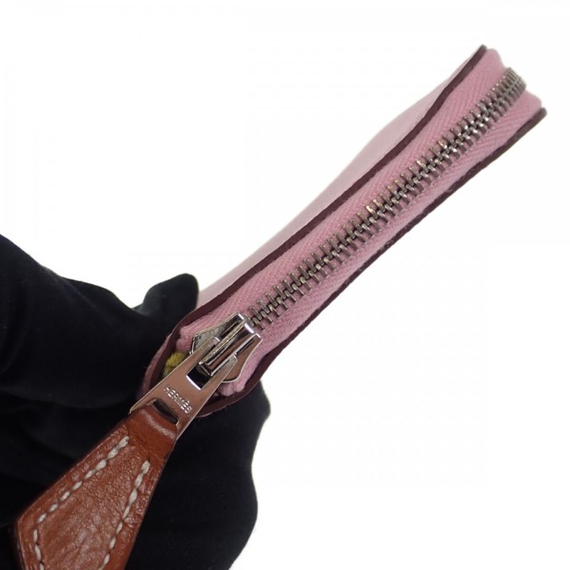Hermes Azap Compact Mini Coin Case Vaux Epson Mauve Sylvestre Pink Ladies [AB